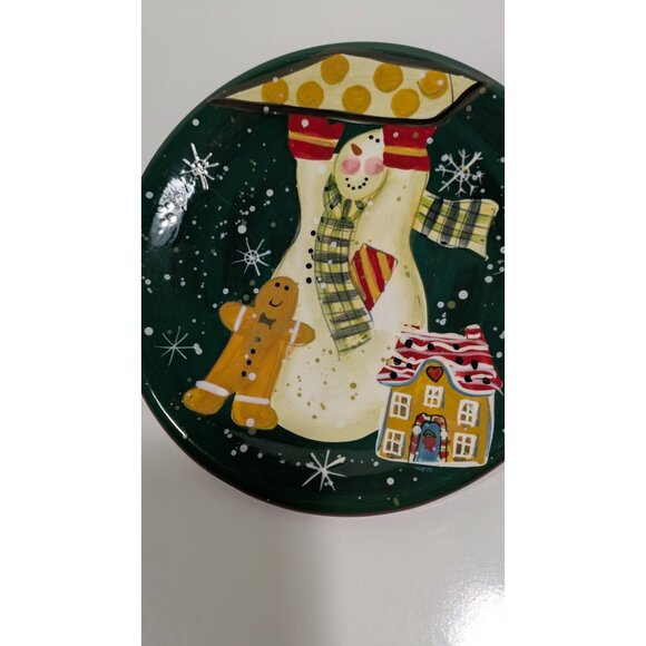 Certified International Snowman Gingerbread Hand Painted Holiday Plate - Picture 2 of 6